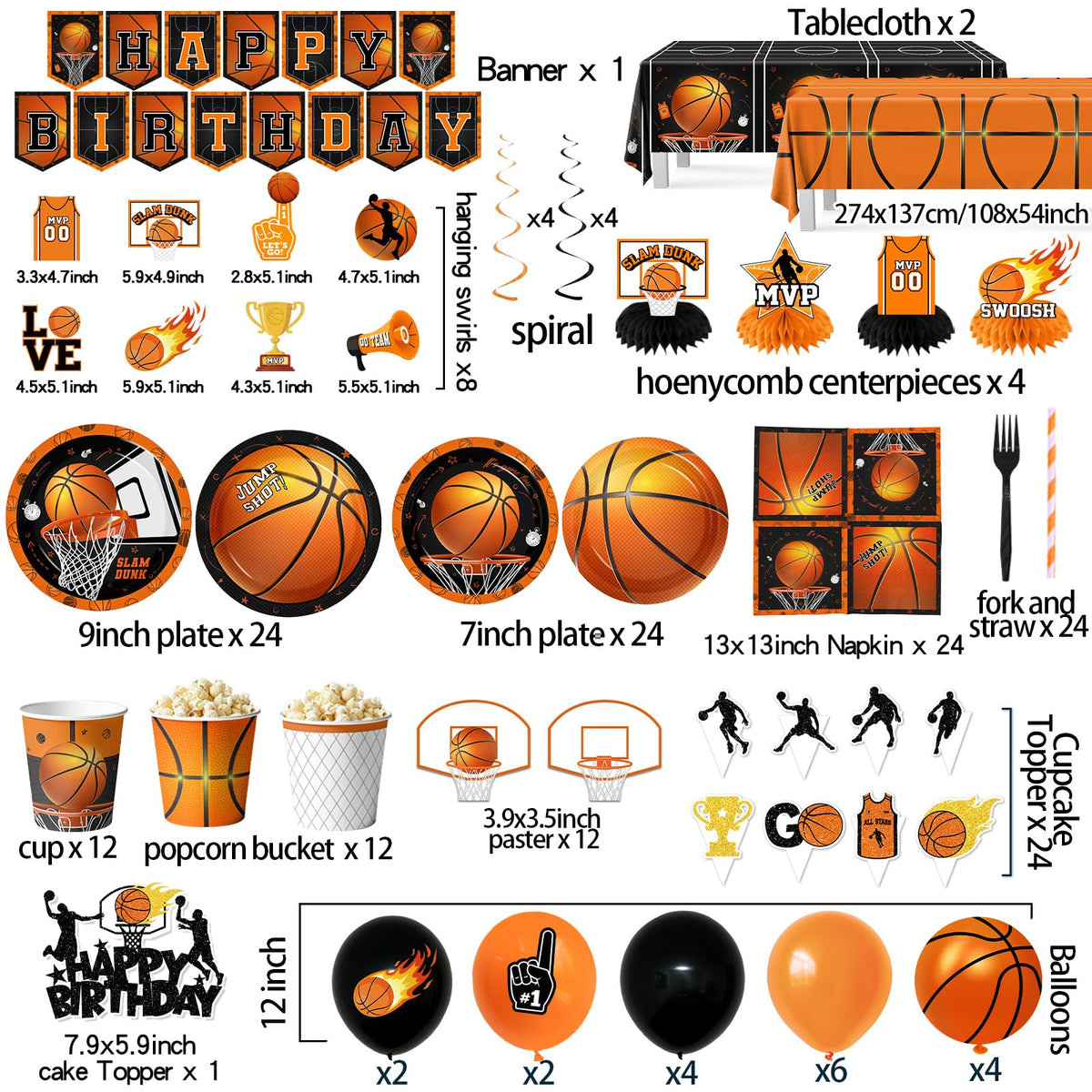 CMUSKO basketball tablecloth protects surfaces and elevates the decor