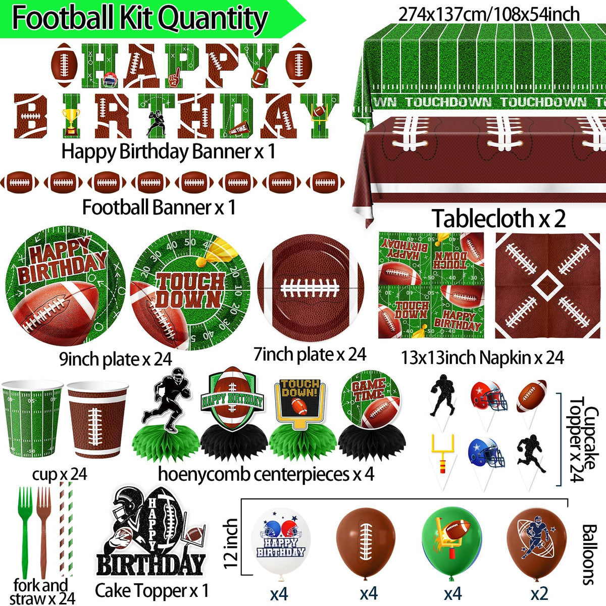 CMUSKO football cake topper and honeycomb add sporty centerpiece.