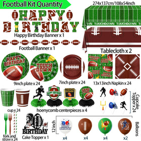 CMUSKO football cake topper and honeycomb add sporty centerpiece.