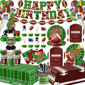 CMUSKO football plates with field design for easy party meals.