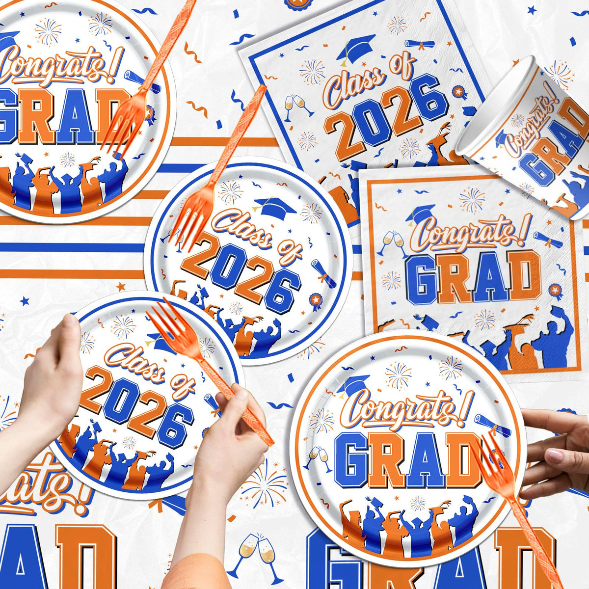 CMUSKO graduation balloons brighten venues with blue and orange accents