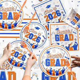 CMUSKO graduation balloons brighten venues with blue and orange accents