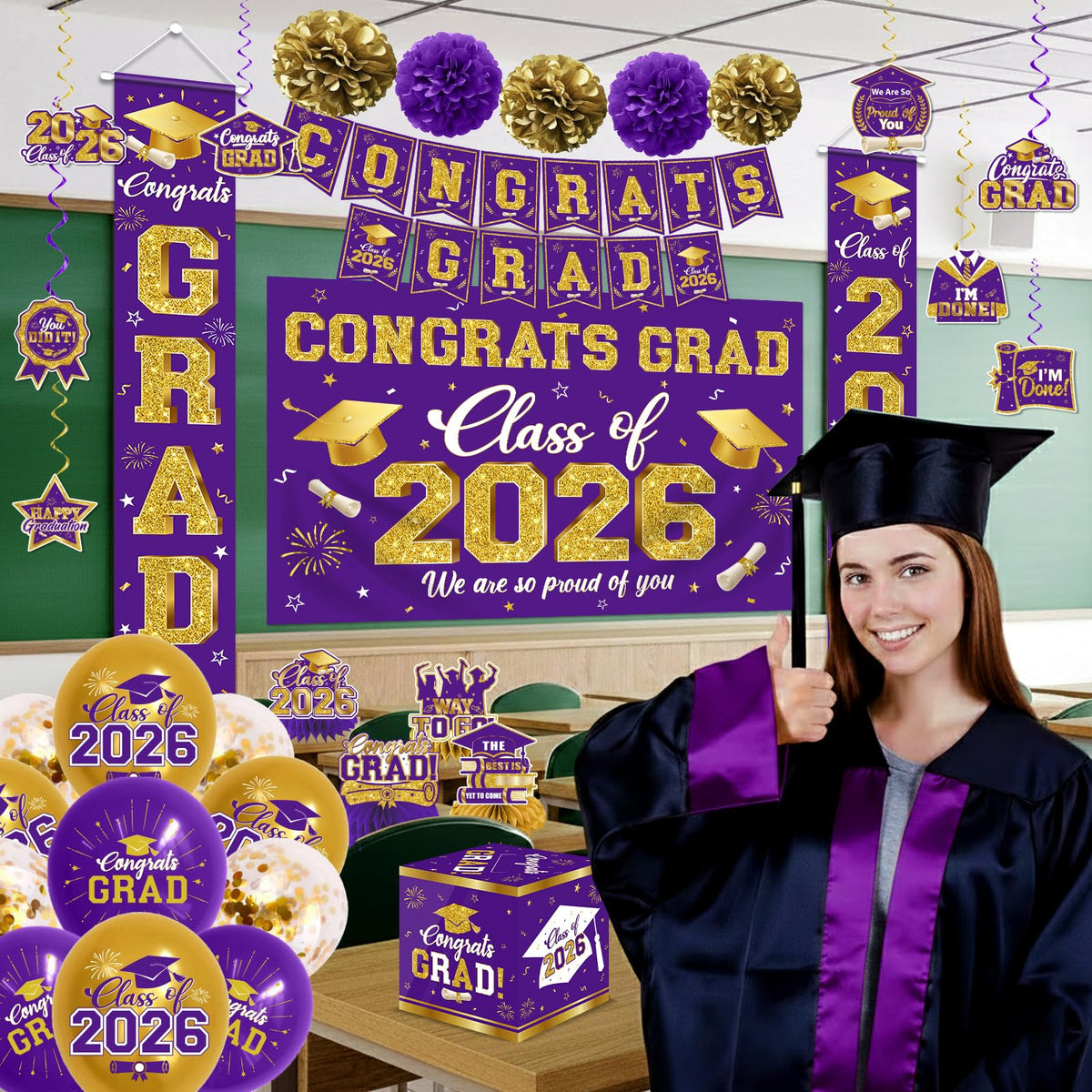 CMUSKO graduation card box 2026 serves as a keepsake for guests' messages.