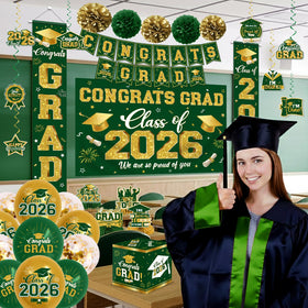 CMUSKO graduation green backdrop ideal for vibrant photos.