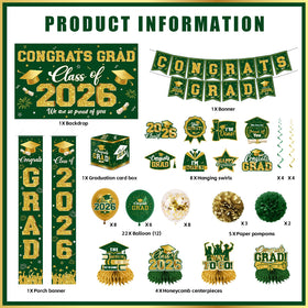 CMUSKO graduation green porch sign adds welcoming decor.