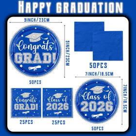 CMUSKO graduation napkins 4.9inch in blue for easy handling