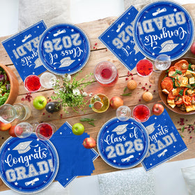 CMUSKO graduation napkins 6.5inch in blue for quick cleanups
