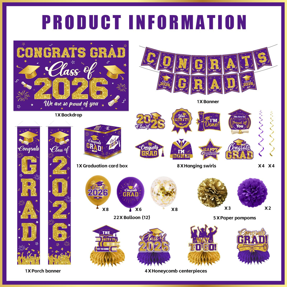 CMUSKO graduation porch sign 2026 adds festive entrance cues.