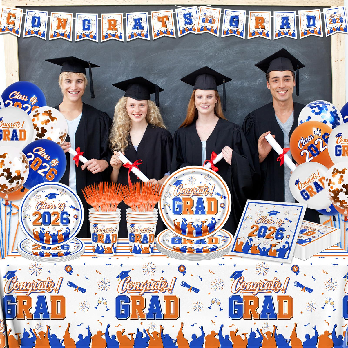 CMUSKO graduation tablecloth creates a clean backdrop for photos and dining