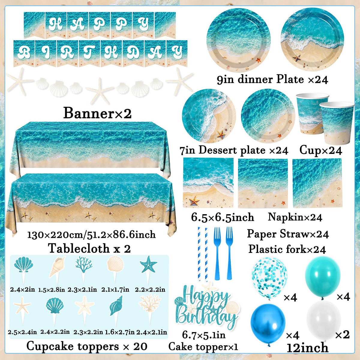 CMUSKO ocean cupcake toppers add playful seaside detail