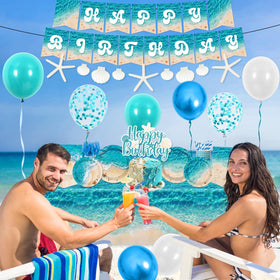 CMUSKO ocean tablecloth protects surfaces with easy cleanup