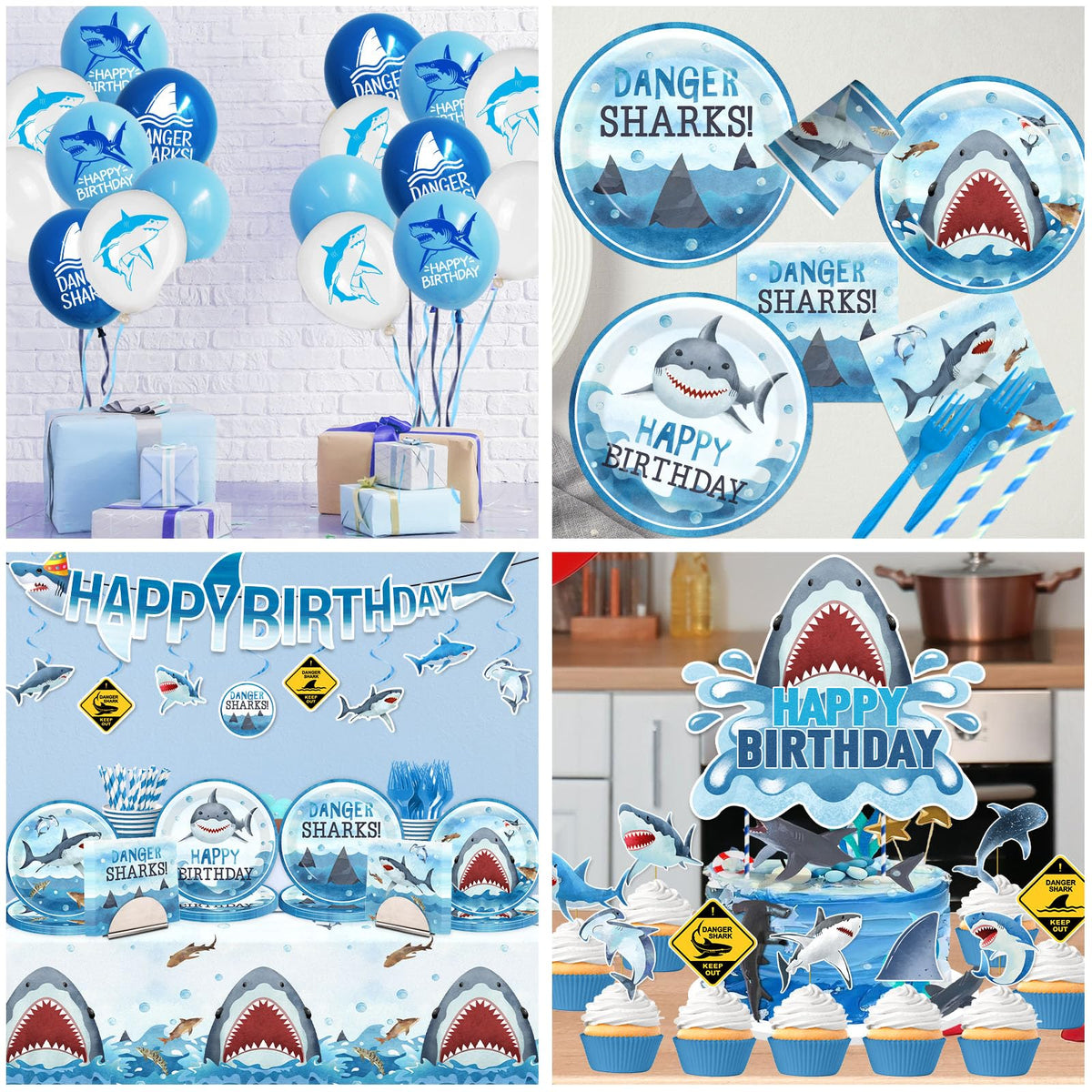 CMUSKO Shark balloons add color and festive flair for indoor or outdoor events