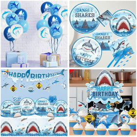 CMUSKO Shark balloons add color and festive flair for indoor or outdoor events