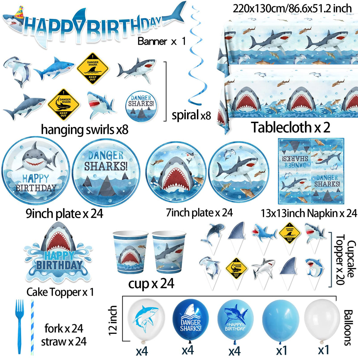 CMUSKO Shark cupcake toppers highlight treats with playful ocean charm
