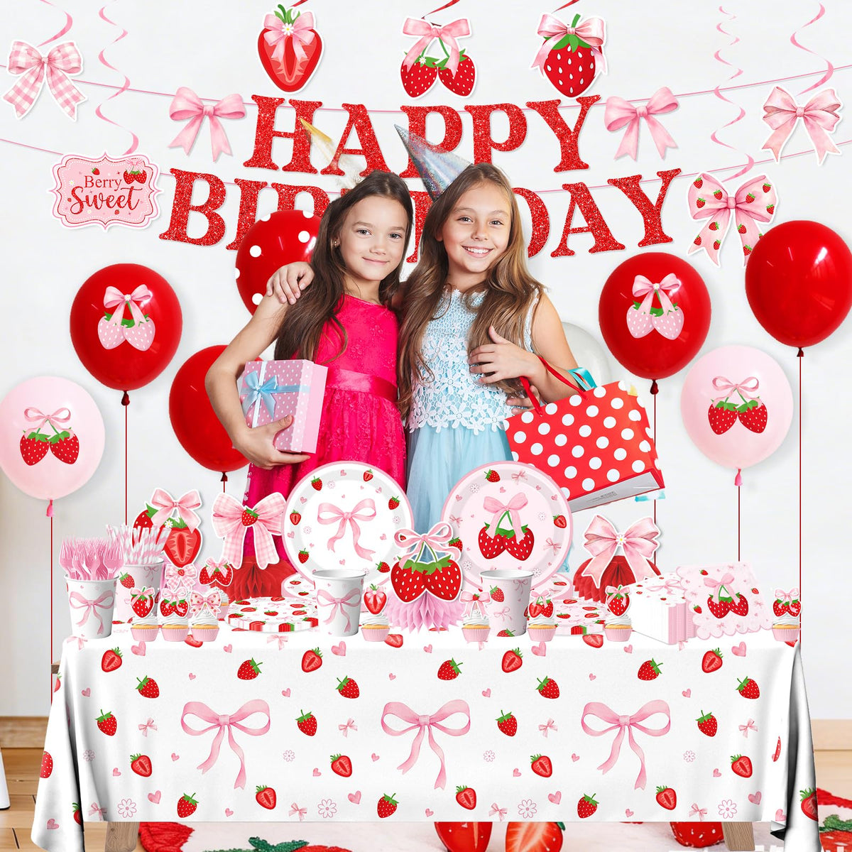 CMUSKO strawberry cake topper highlights the centerpiece moment with sweet charm.