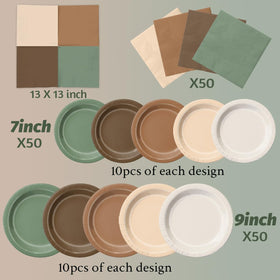 CMUSKO woodland color palette plates create warm forest-themed ambience