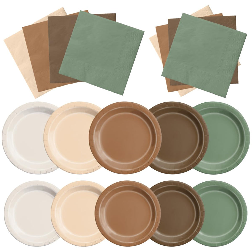 CMUSKO woodland 9-inch plates with forest animals design for easy party setup