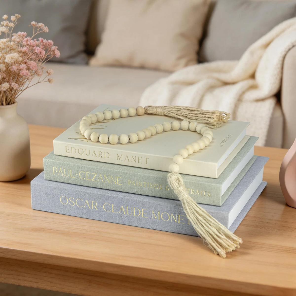 CNARIO gold-embossed linen covers add timeless elegance to any room.
