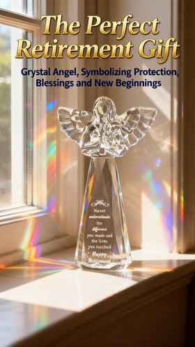 CNCRMEM engraved crystal angel quote honors a mentor's influence.
