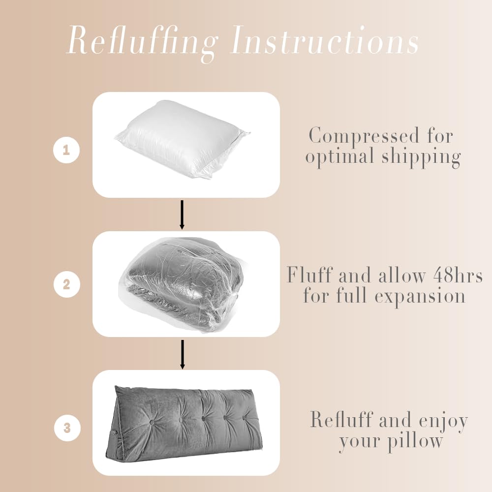 Cnsmak triangular wedge is vacuum-packed for compact shipping and quick fluffing.