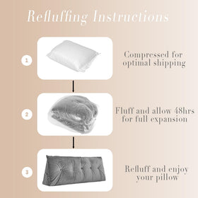 Cnsmak triangular wedge is vacuum-packed for compact shipping and quick fluffing.