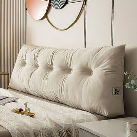 Cnsmak triangular wedge headboard pillow with velvet cover provides soft back support.