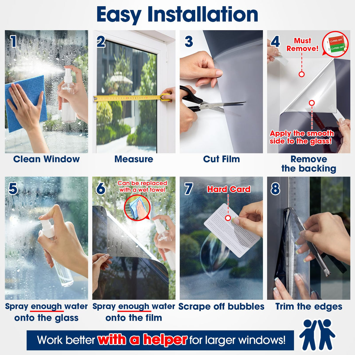 Coavas 365-day satisfaction guarantee for privacy film