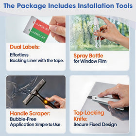 Coavas adhesive window film kit includes all installation tools for bubble-free setup