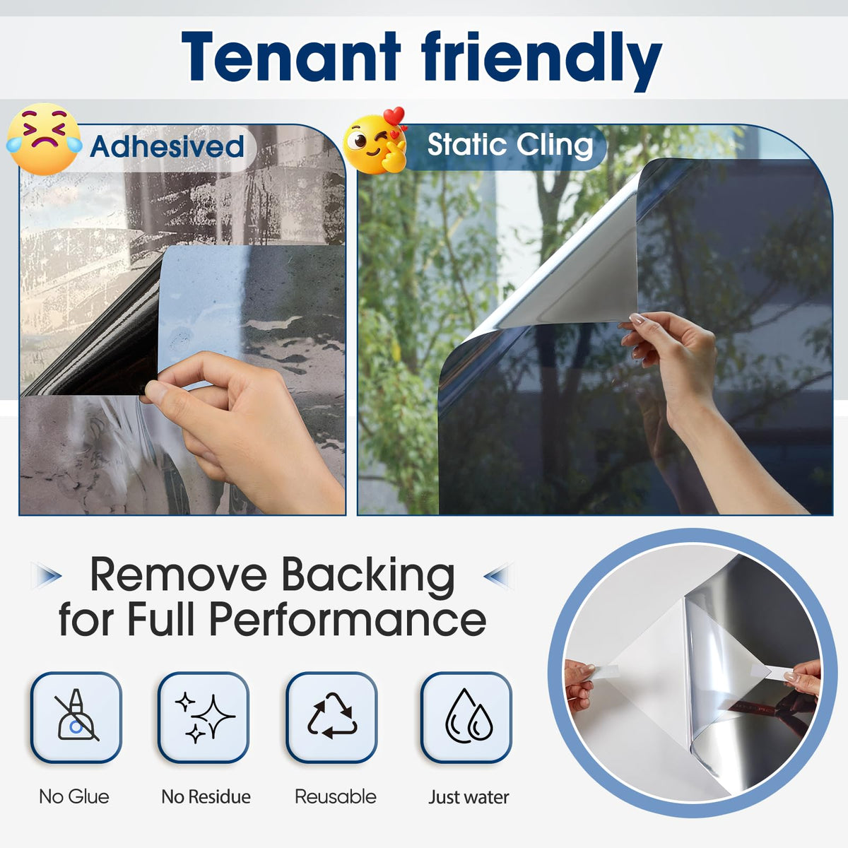 Coavas One Way Privacy Film bubble-free installation guidance