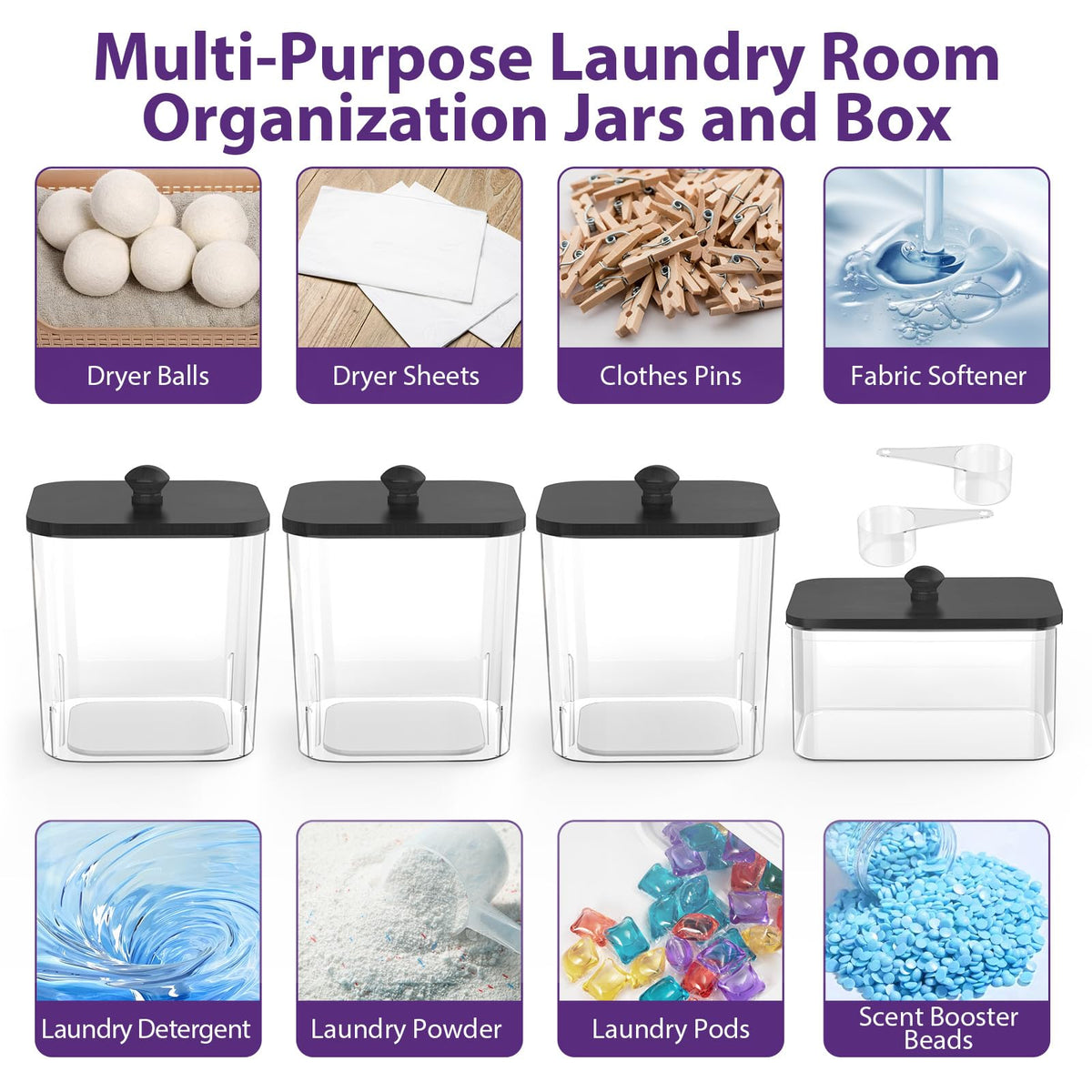 COAZEX complete laundry organization set fits any laundry room.