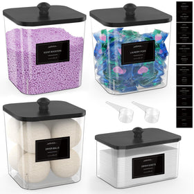 COAZEX clear laundry pod container with wide mouth for easy scooping.