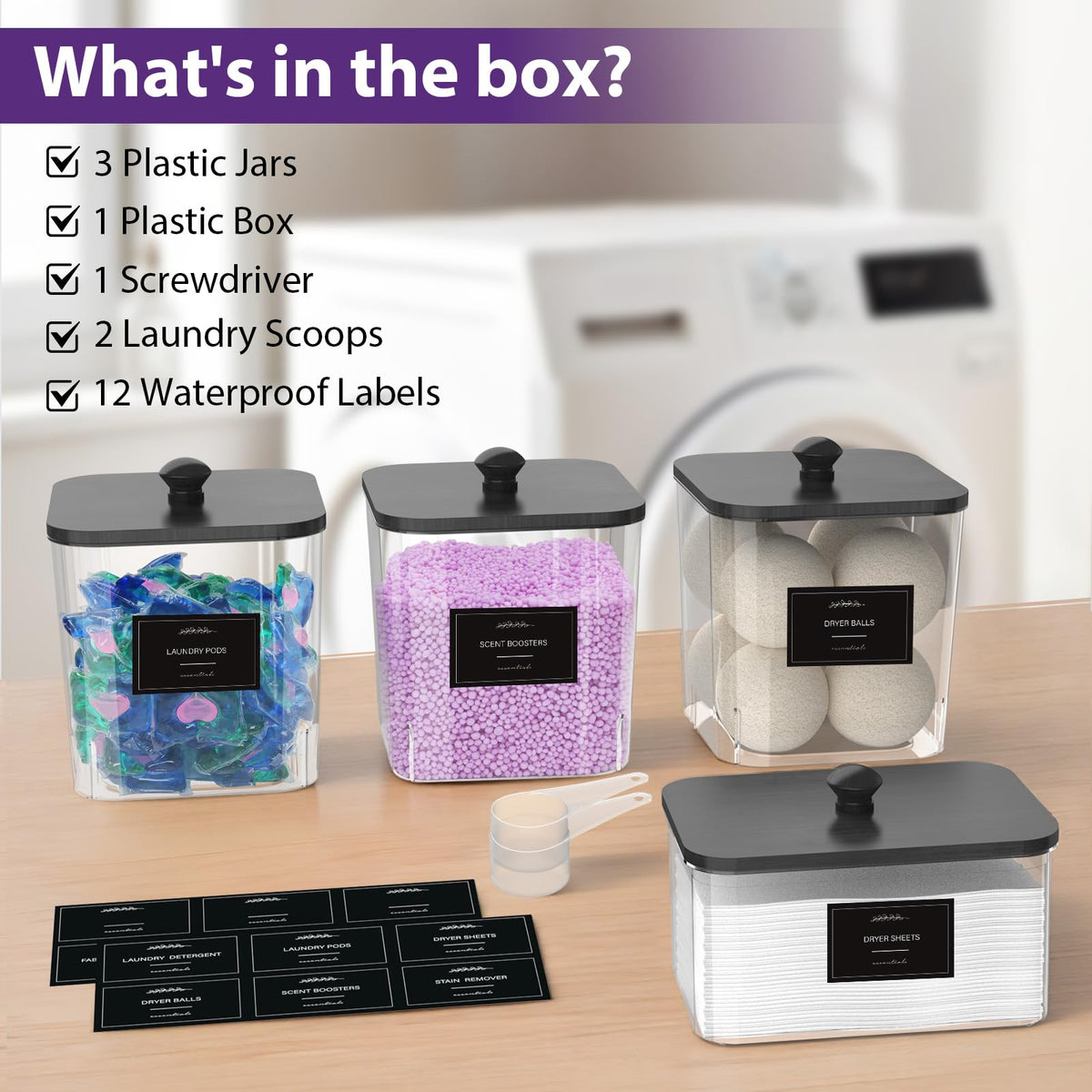 COAZEX included spoons and waterproof labels for labeling.