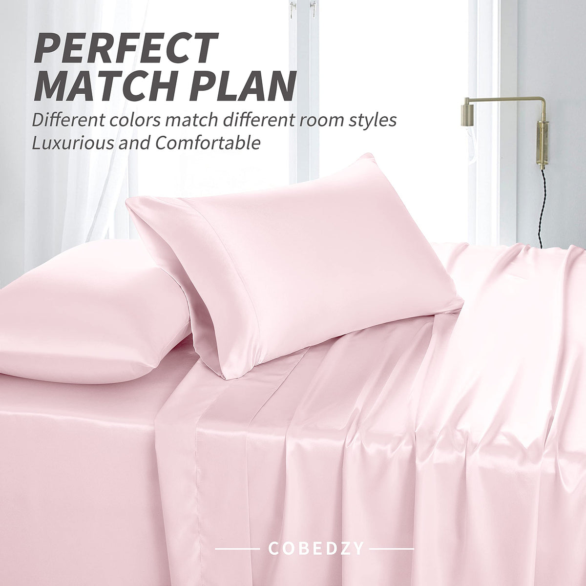 Cobedzy blush pink satin option adds elegant color and softness.