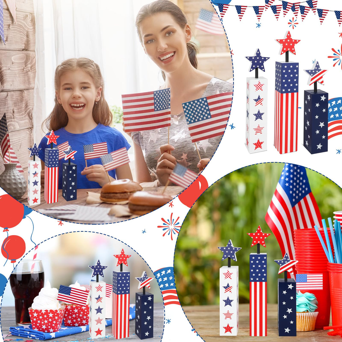 COCHIE patriotic decor bundle, perfect giftable home accents