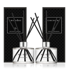 Cocod'or Signature Reed Diffuser Set packaging close-up highlights premium home fragrance.