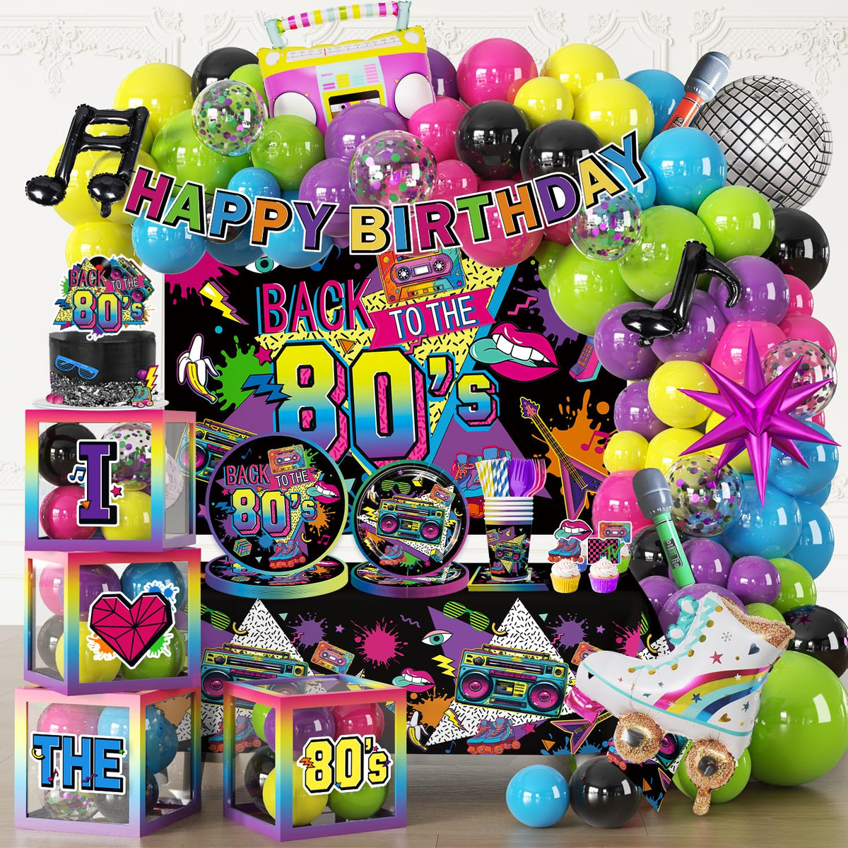 cocomigo 80s backdrop back to the 80s creates immersive party scenery for photos