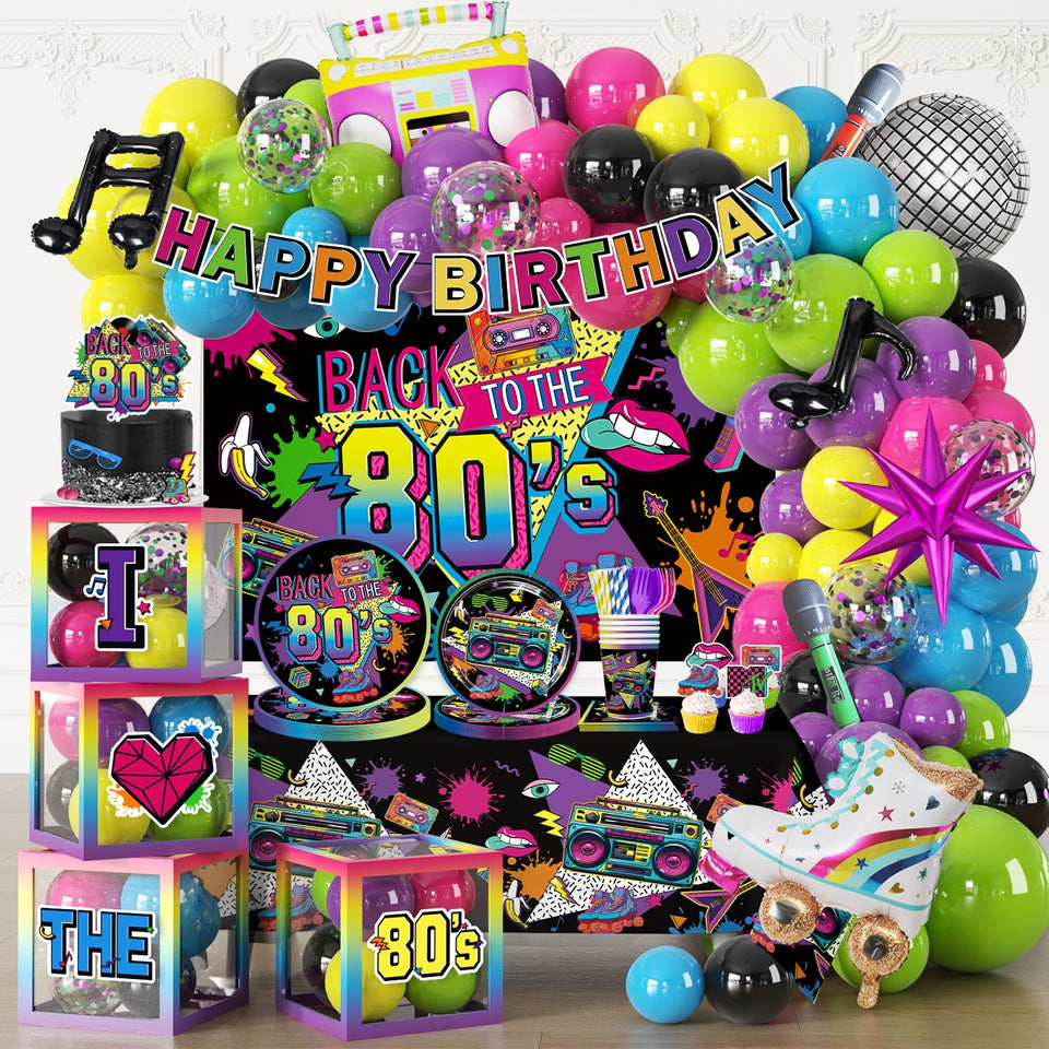 cocomigo 80s backdrop back to the 80s creates immersive party scenery for photos