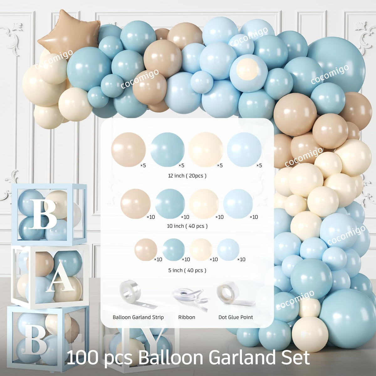 Cocomigo balloon set and arch tools enable quick decor setup