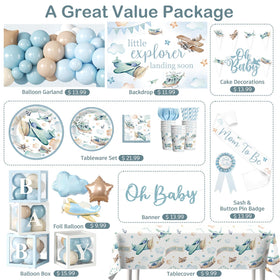 Cocomigo airplane baby shower cake topper charming centerpiece detail