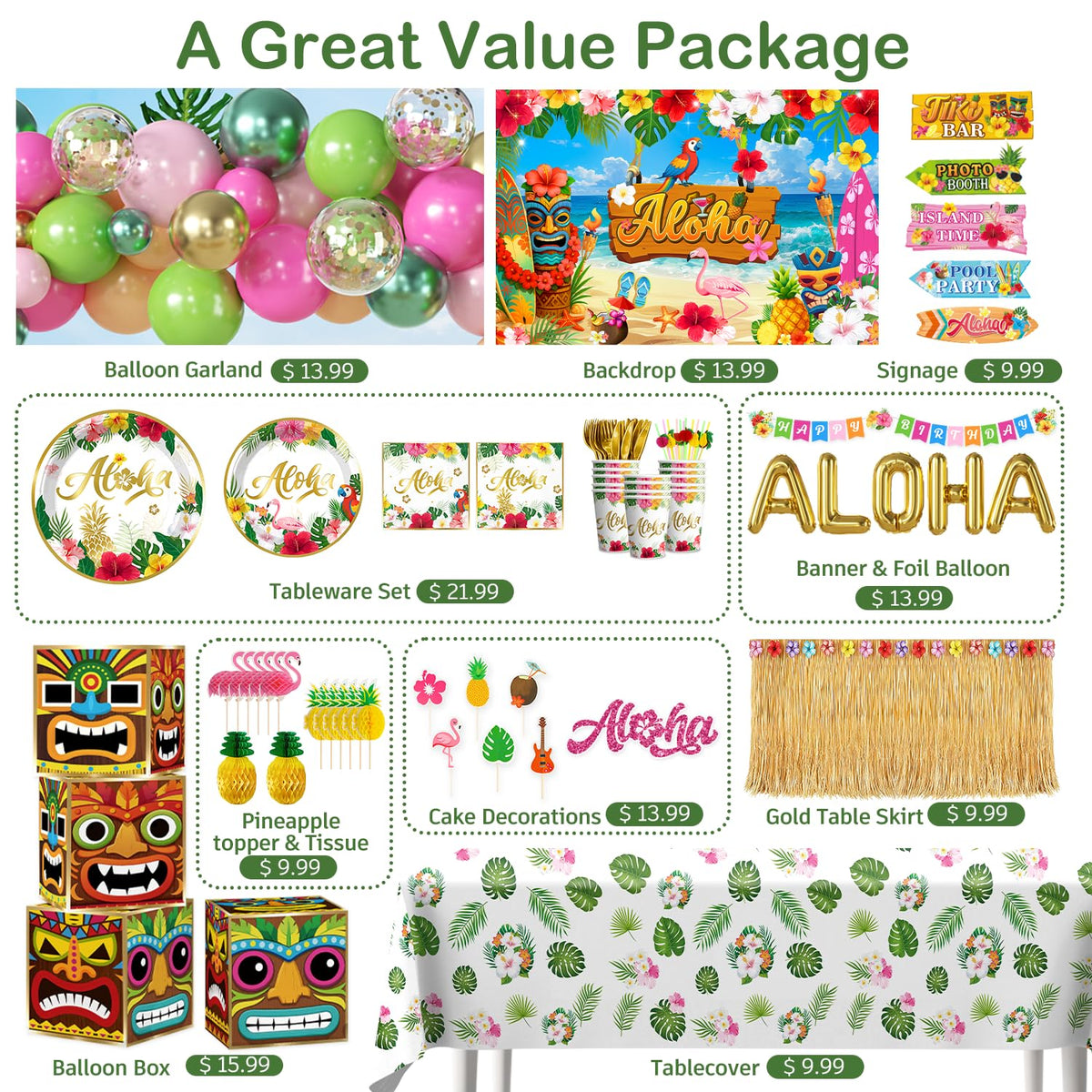 cocomigo aloha-foil-balloons add a shimmering focal point to celebrations.
