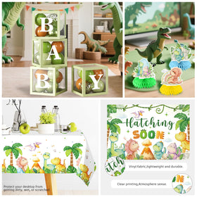 Cocomigo artificial palm leaves add tropical decor.