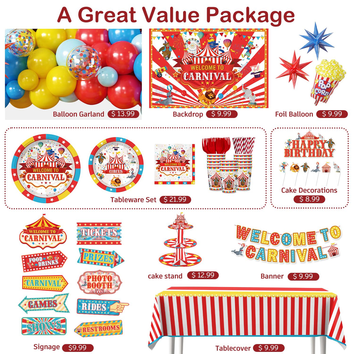 Cocomigo backdrop creates a bold circus scene ideal for photos.