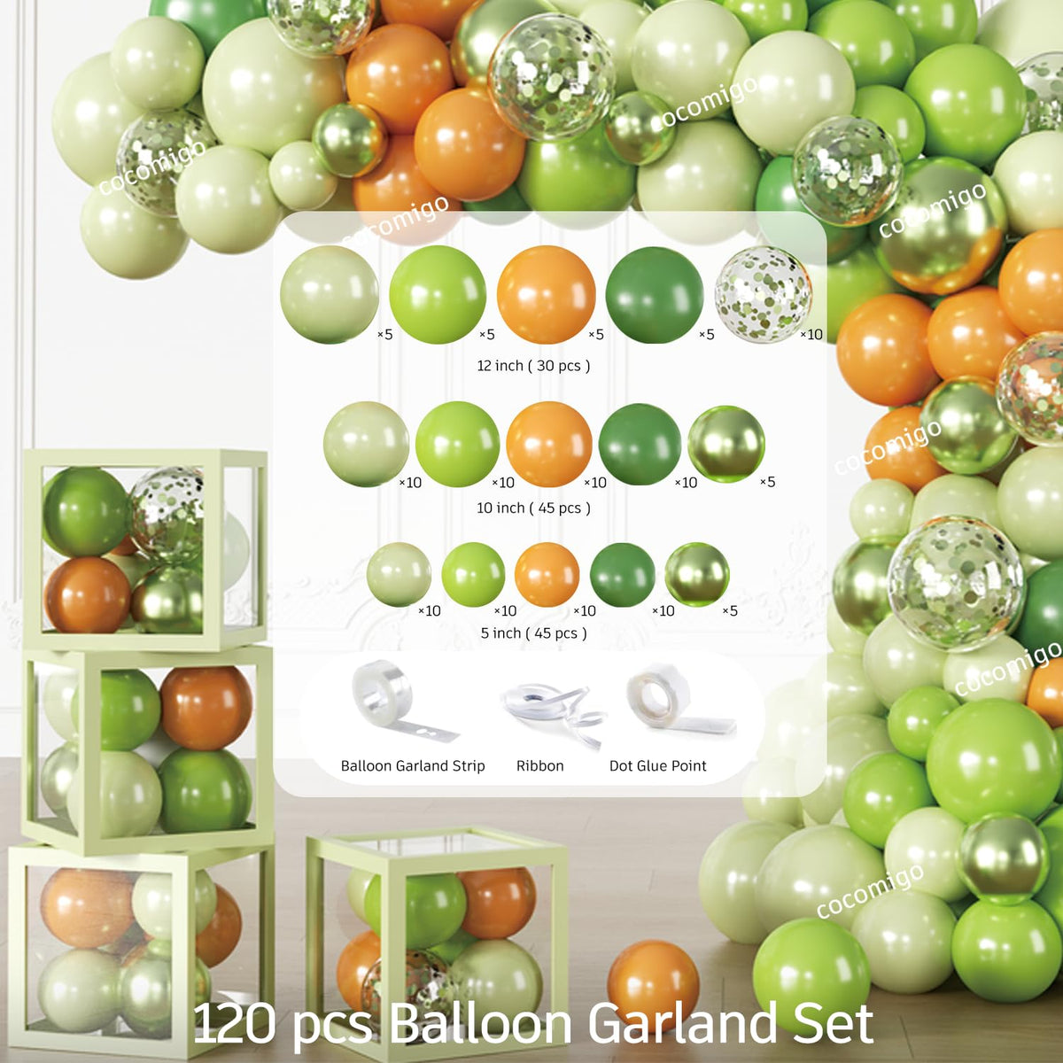 Cocomigo balloon kit completes the party balloon arch.