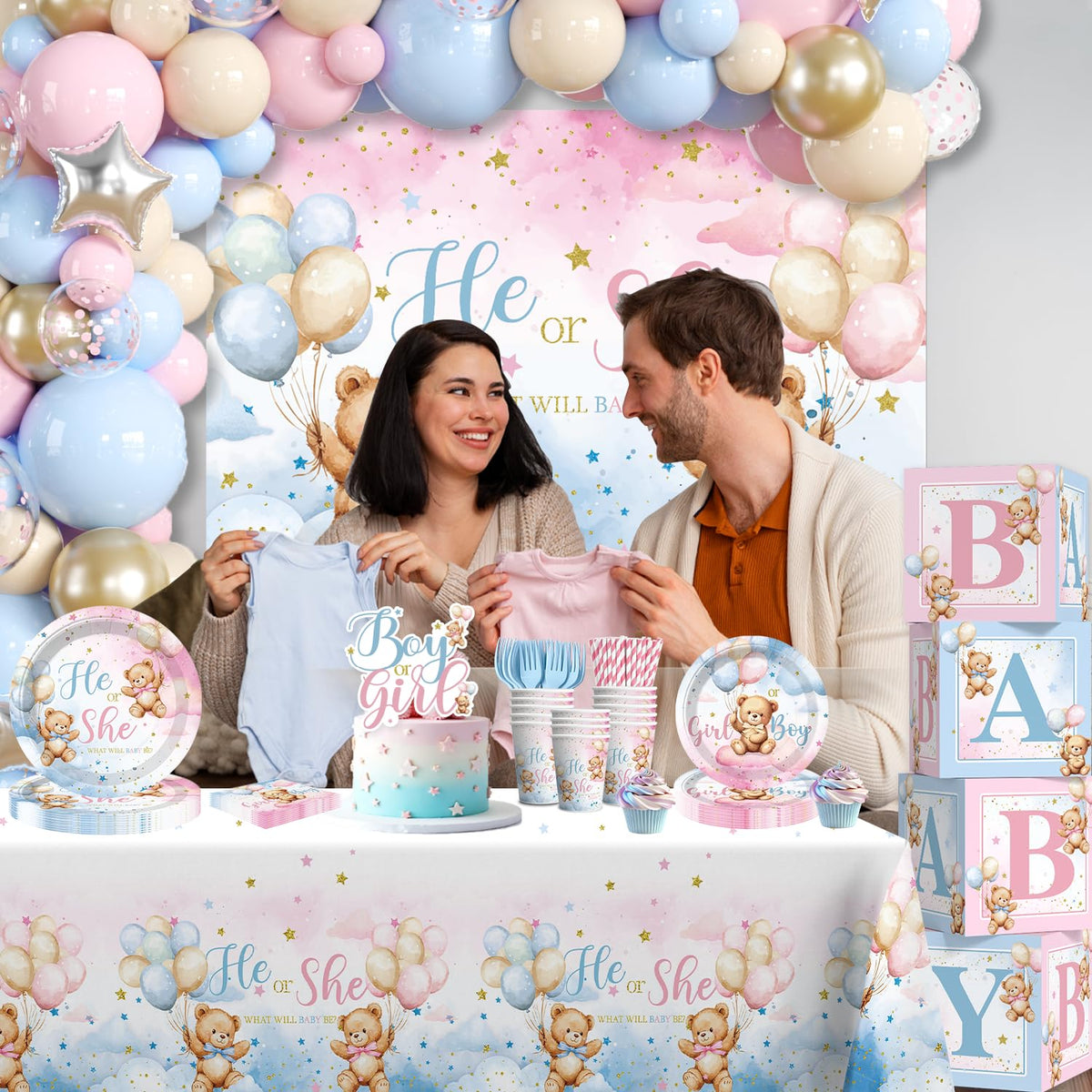 cocomigo bear gender reveal accessories simplify party setup