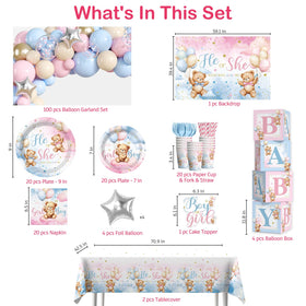 cocomigo bear gender reveal balloons collection brighten the party ambiance