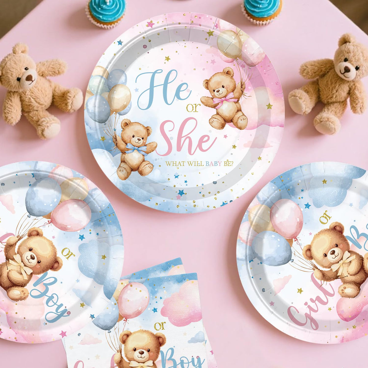 cocomigo bear gender reveal tablecloths protect surfaces in style