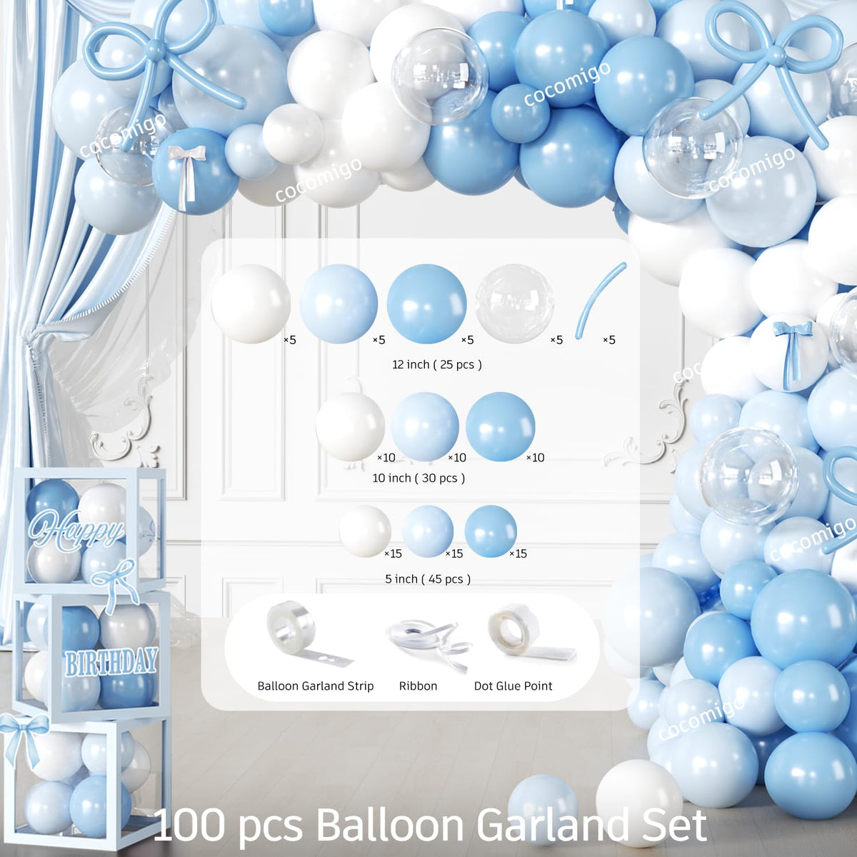 Cocomigo full party tableware for 25 guests enables quick setup