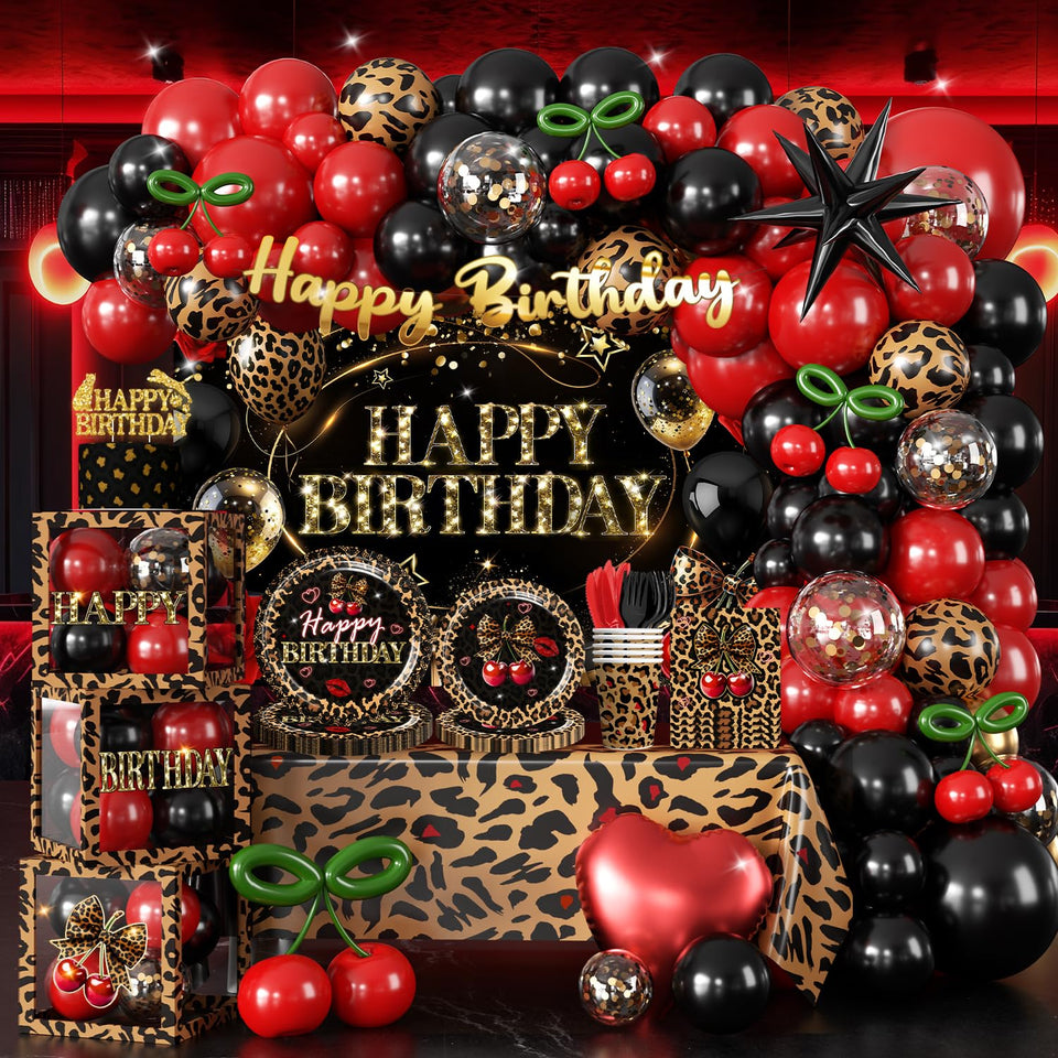 Cocomigo cheetah backdrop sets bold party focal point for photos