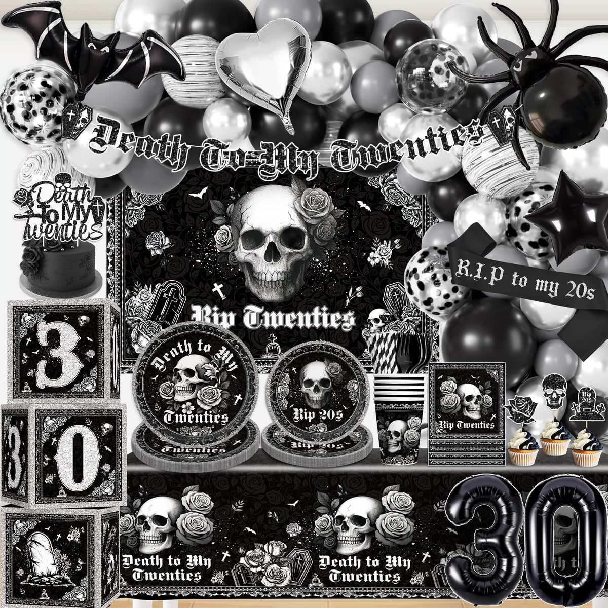 Cocomigo Death to My Twenties banner decor for bold 30th party