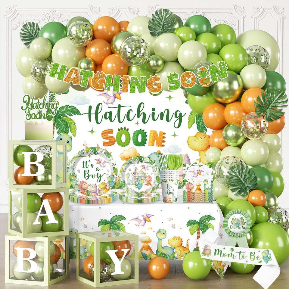 Cocomigo dinosaur plates 7-inch for easy serving at a baby shower.